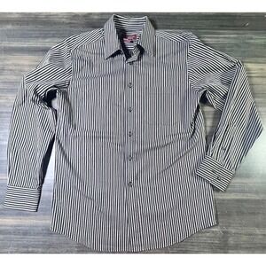Covington Striped Dress Shirt‎ Wrinkle Free Long Sleeve Button Up S/C